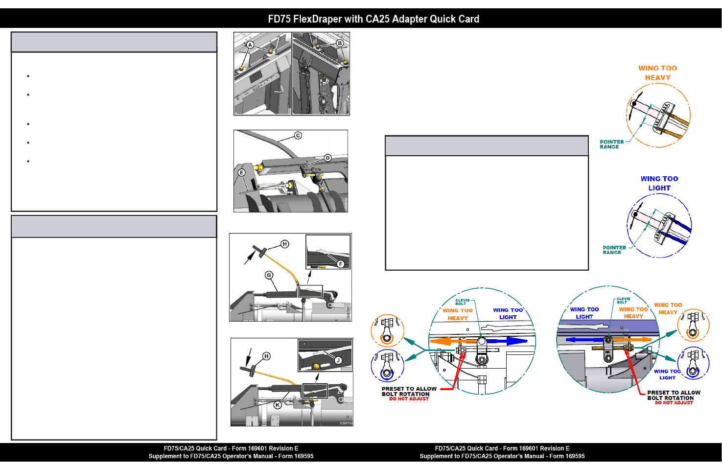 MacDon FD75 Combine Header Quick Card User Manual | Page 2 / 2