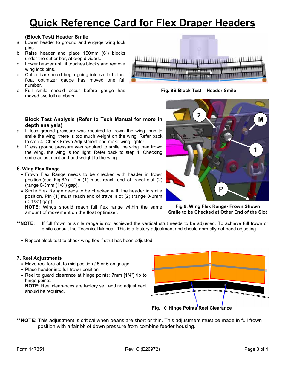 Quick reference card for flex draper headers, 2m 1 p | MacDon 974 Quick Card User Manual | Page 3 / 4