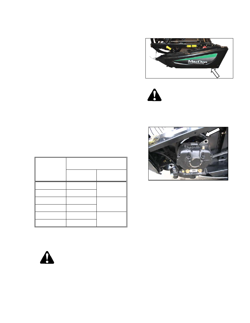 Warning | MacDon CA25 OM User Manual | Page 75 / 205