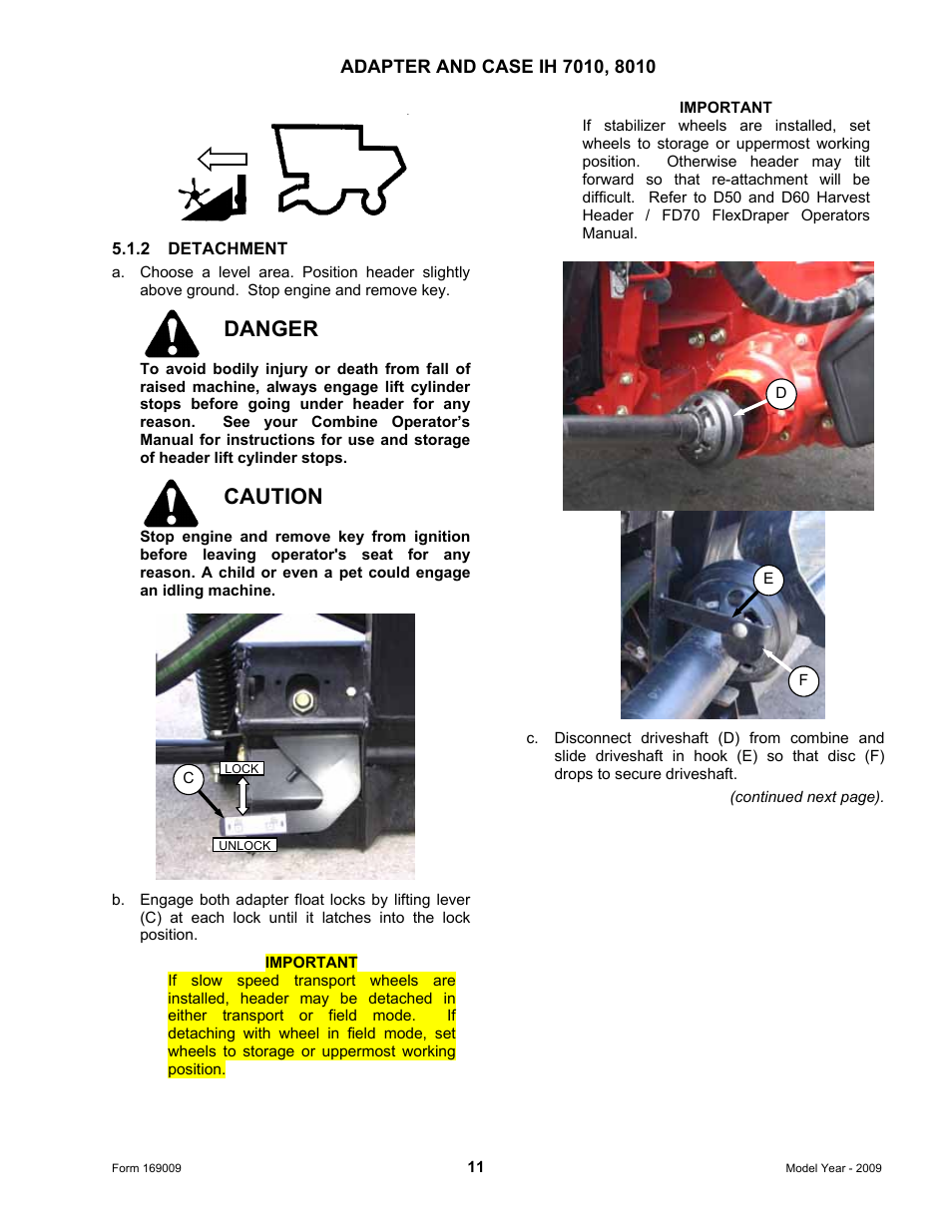 Danger, Caution | MacDon CA20 Operators Manual User Manual | Page 13 / 100