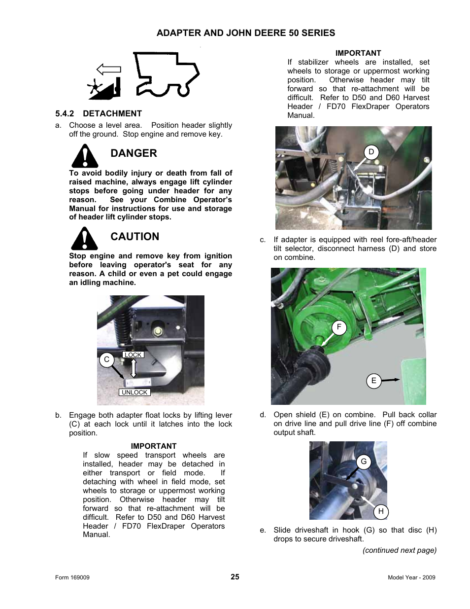 Danger, Caution | MacDon CA20 Operators Manual User Manual | Page 27 / 100