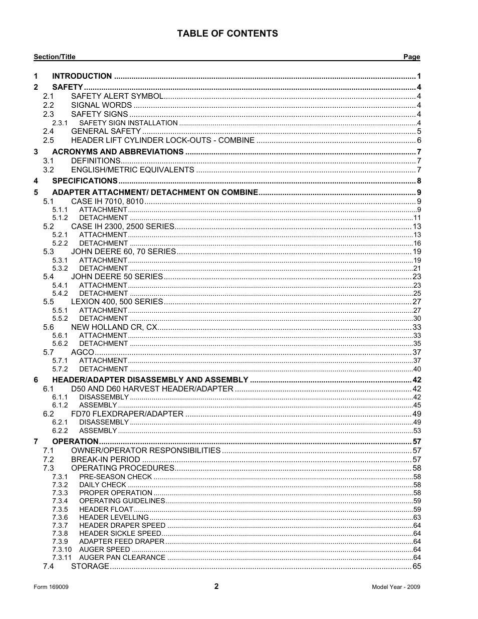 MacDon CA20 Operators Manual User Manual | Page 4 / 100