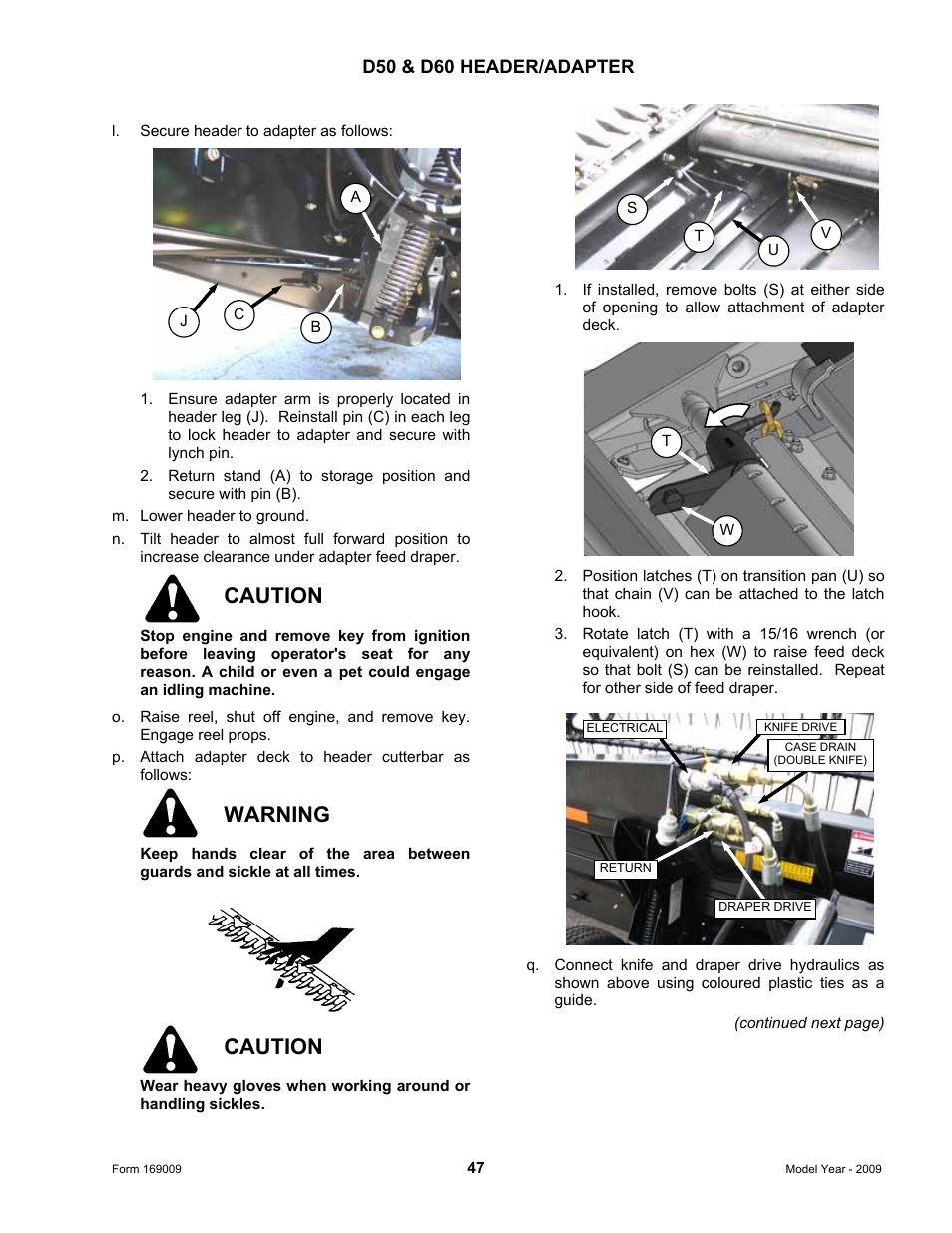 Caution, Warning | MacDon CA20 Operators Manual User Manual | Page 49 / 100