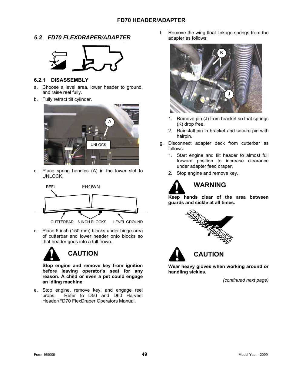 Caution, Warning | MacDon CA20 Operators Manual User Manual | Page 51 / 100