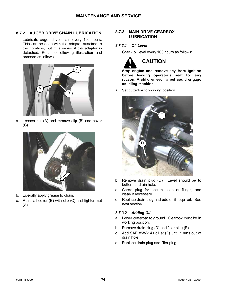 Caution | MacDon CA20 Operators Manual User Manual | Page 76 / 100