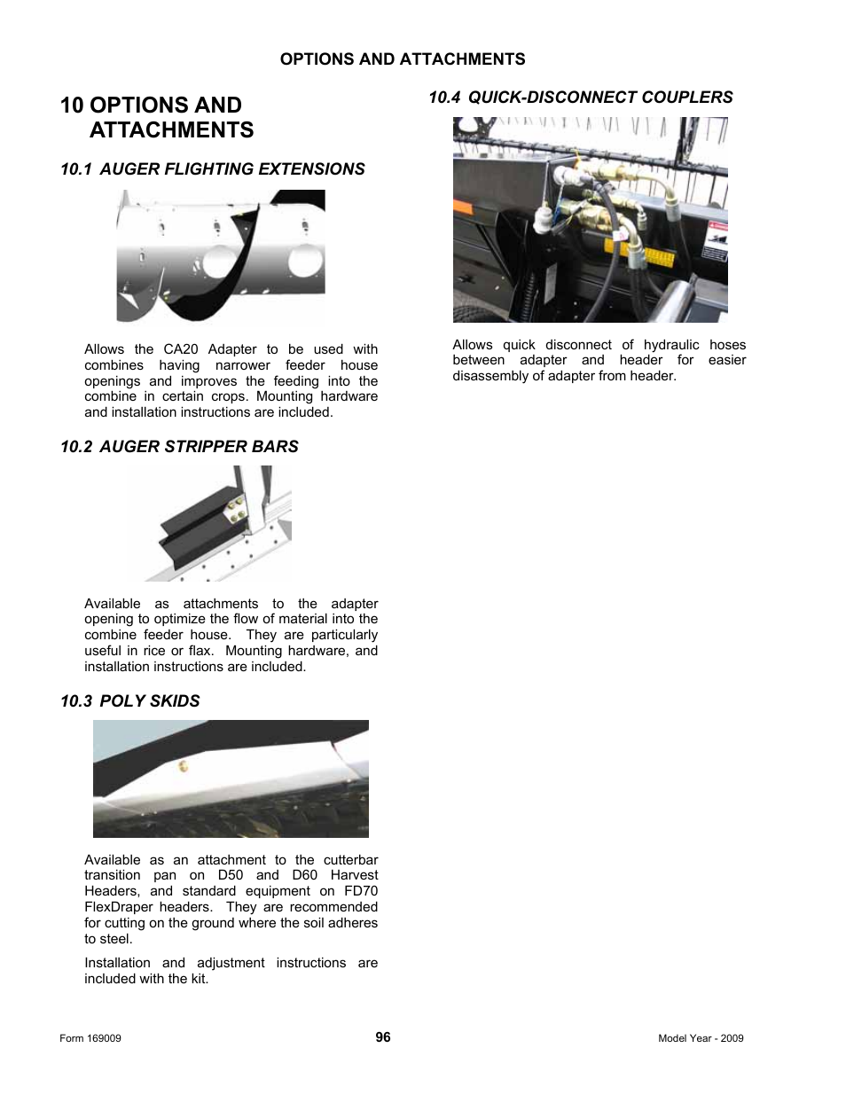 10 options and attachments | MacDon CA20 Operators Manual User Manual | Page 98 / 100