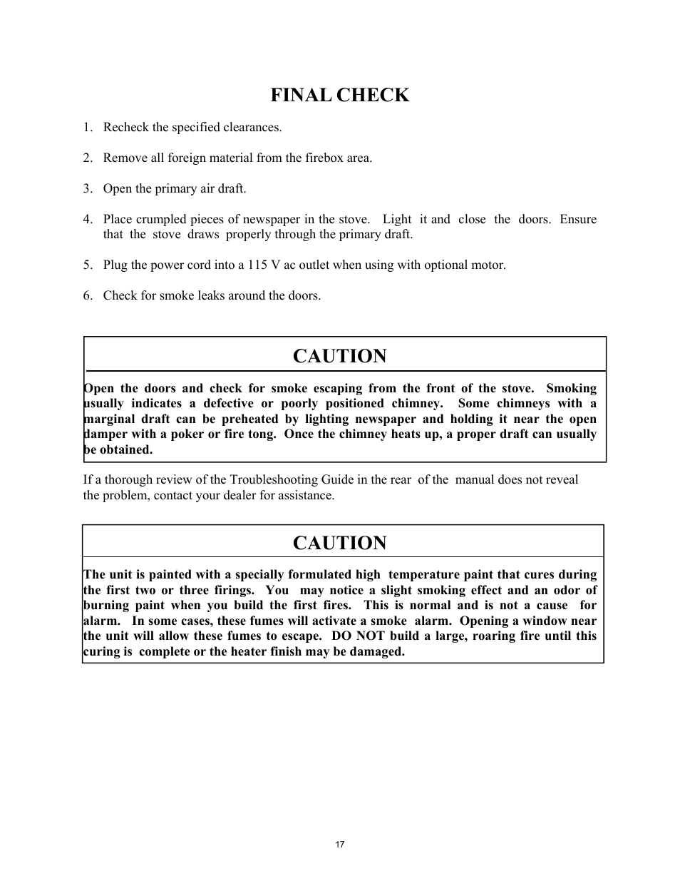 Final check, Caution | New Buck Corporation 21 User Manual | Page 19 / 27