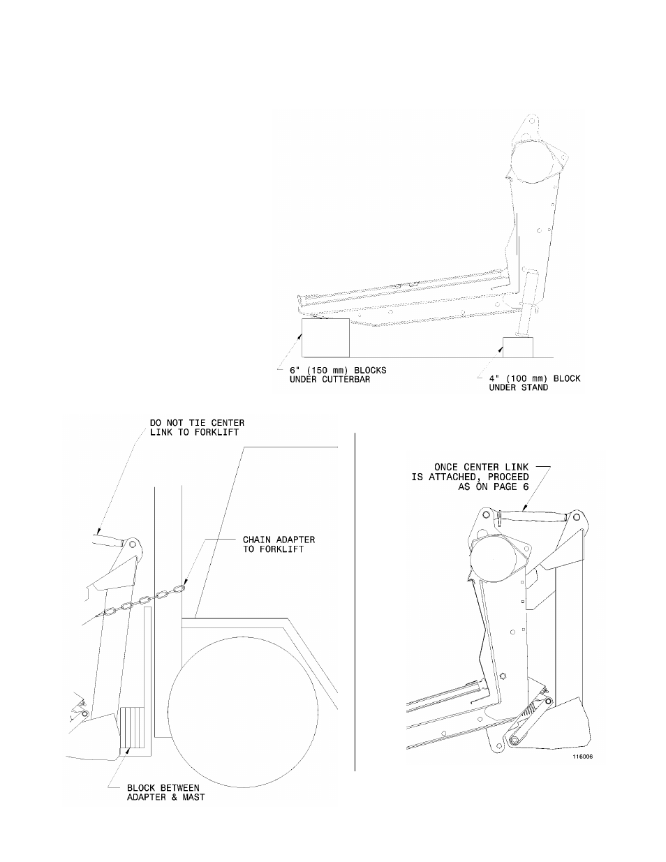 Attaching adapter to header without combine | MacDon 871 Combine Adapter User Manual | Page 65 / 68