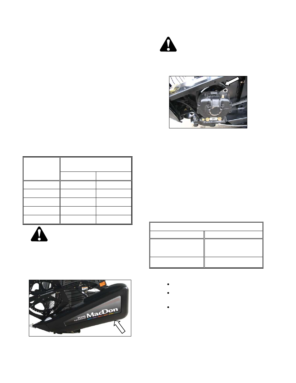 Warning | MacDon FD70 for Combine Operators User Manual | Page 102 / 246