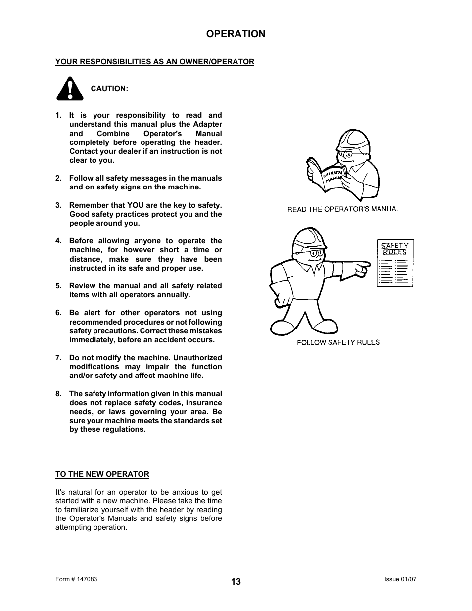 Operation | MacDon 974 FlexDraper User Manual | Page 15 / 95