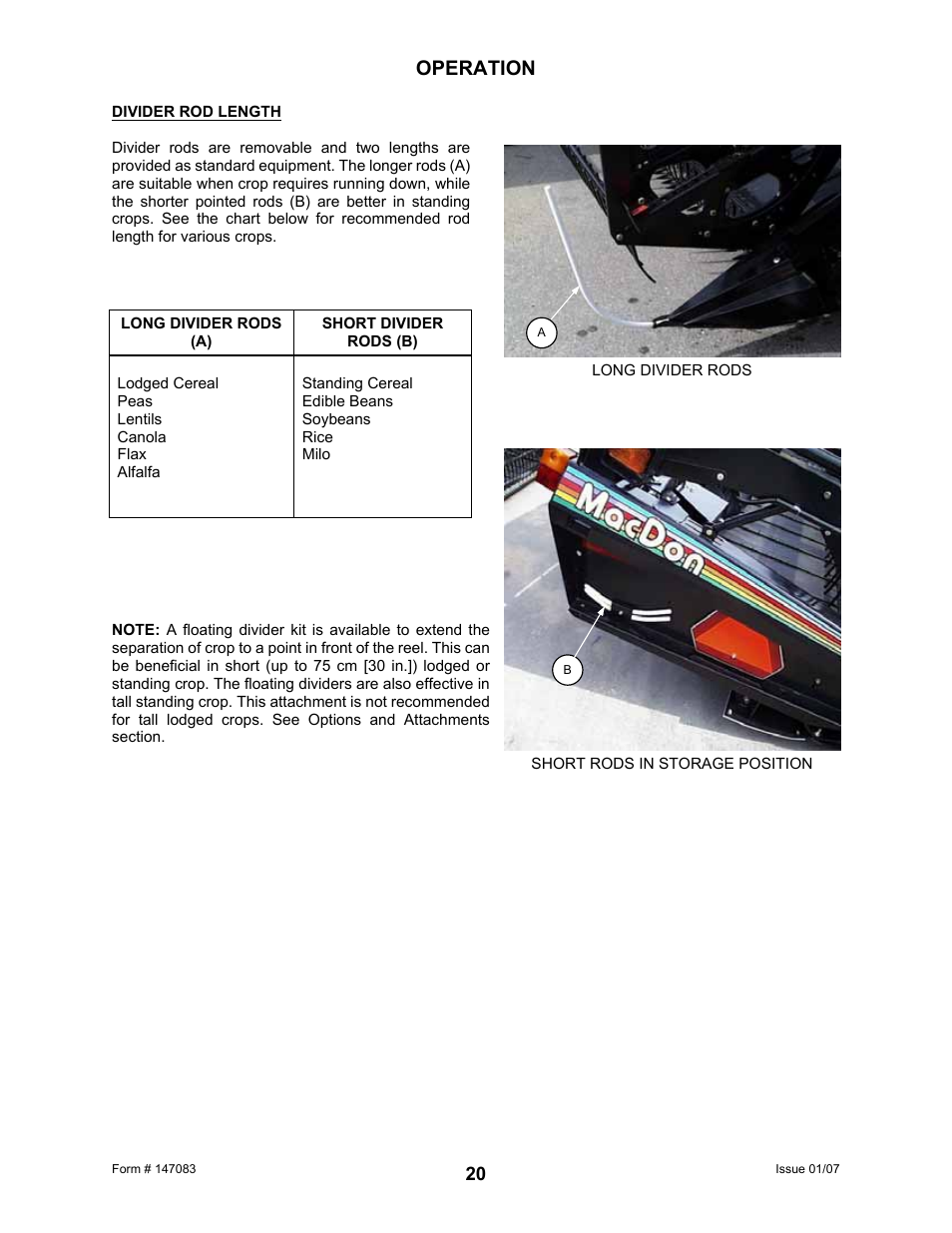 Operation | MacDon 974 FlexDraper User Manual | Page 22 / 95