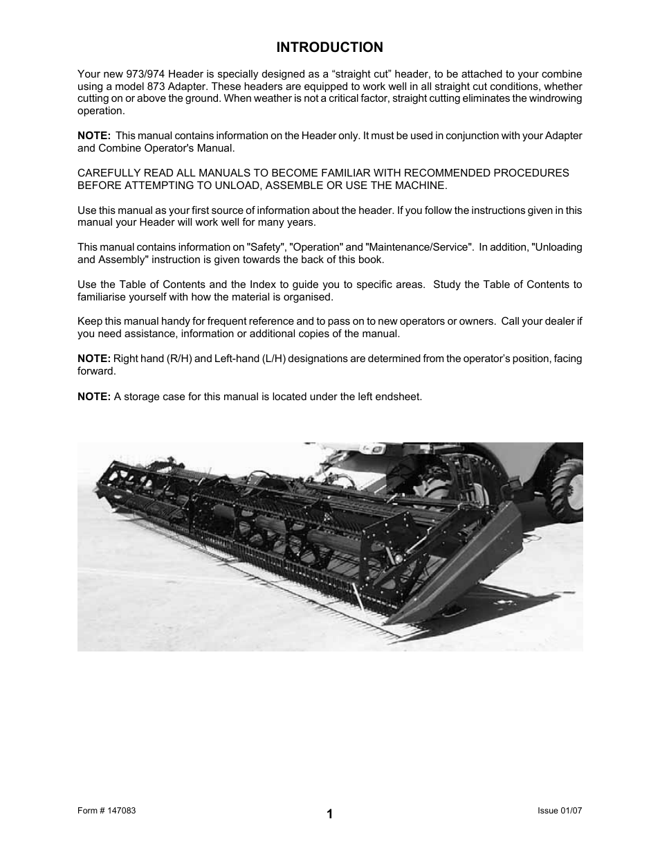 Introduction | MacDon 974 FlexDraper User Manual | Page 3 / 95