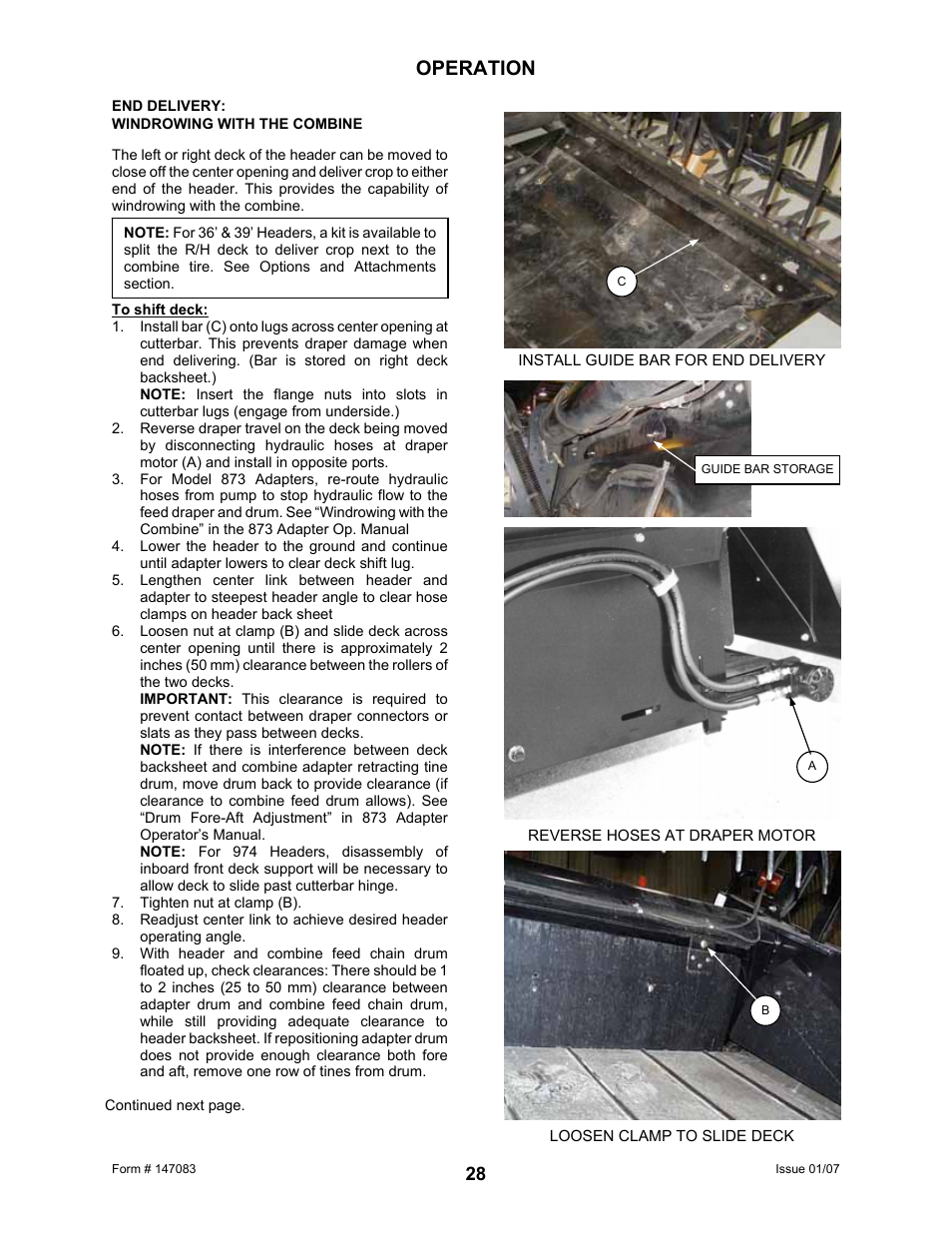Operation | MacDon 974 FlexDraper User Manual | Page 30 / 95