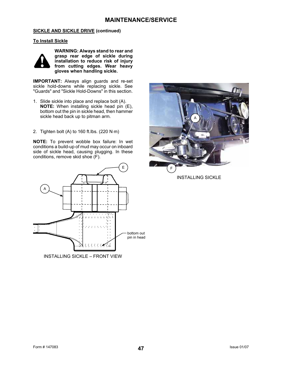 Maintenance/service | MacDon 974 FlexDraper User Manual | Page 49 / 95
