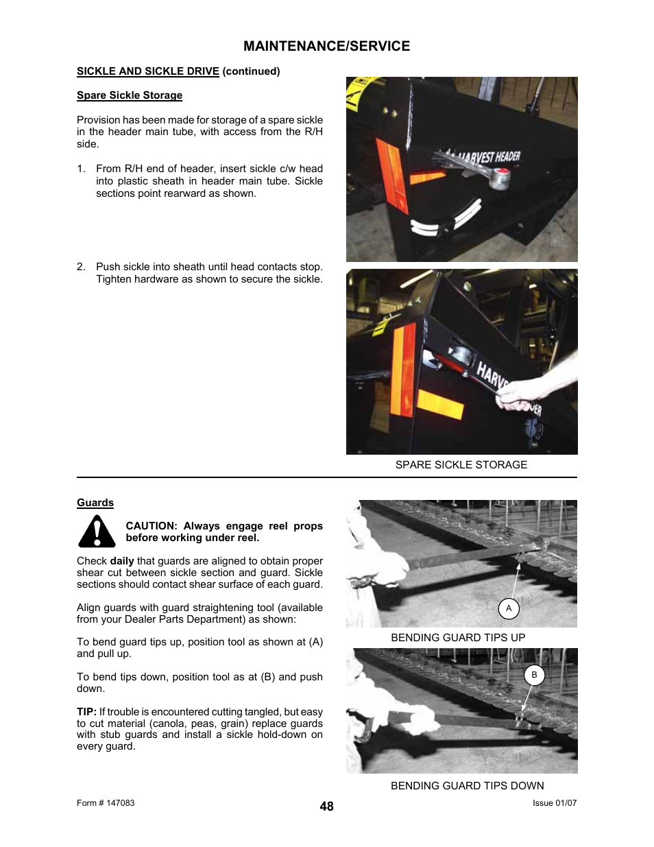 Maintenance/service | MacDon 974 FlexDraper User Manual | Page 50 / 95