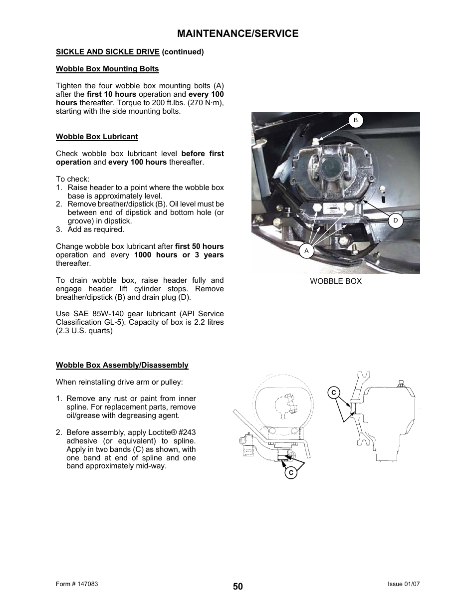 Maintenance/service | MacDon 974 FlexDraper User Manual | Page 52 / 95