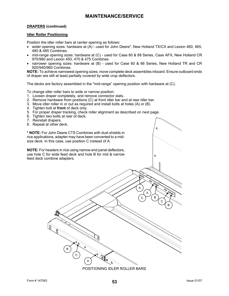 Maintenance/service | MacDon 974 FlexDraper User Manual | Page 55 / 95