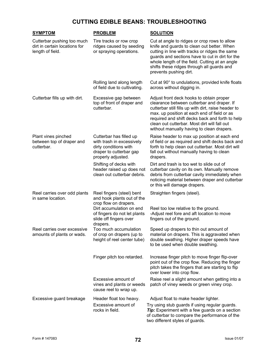 Cutting edible beans: troubleshooting | MacDon 974 FlexDraper User Manual | Page 74 / 95