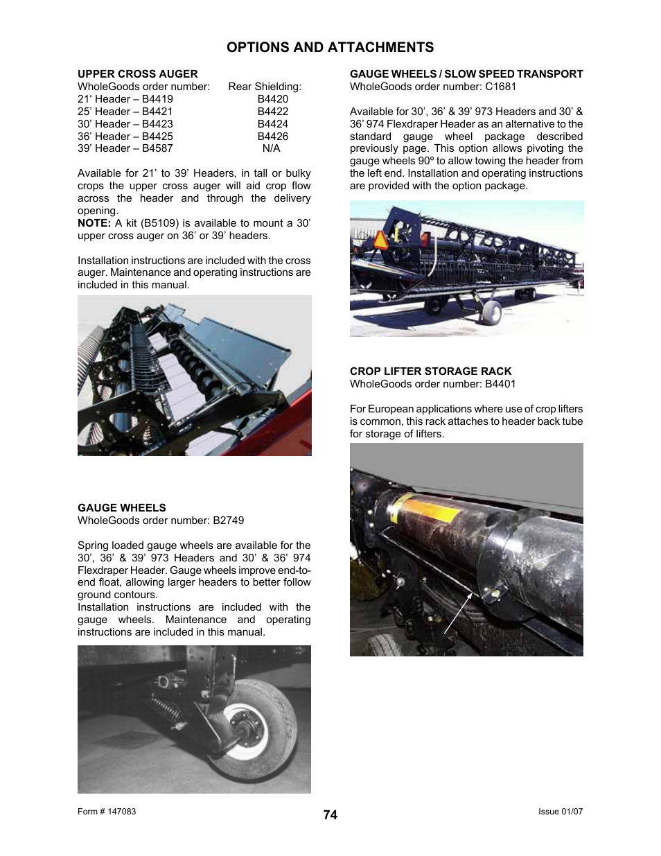 Options and attachments | MacDon 974 FlexDraper User Manual | Page 76 / 95