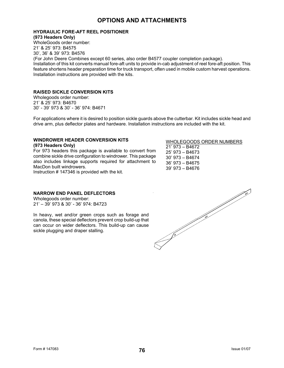 Options and attachments | MacDon 974 FlexDraper User Manual | Page 78 / 95