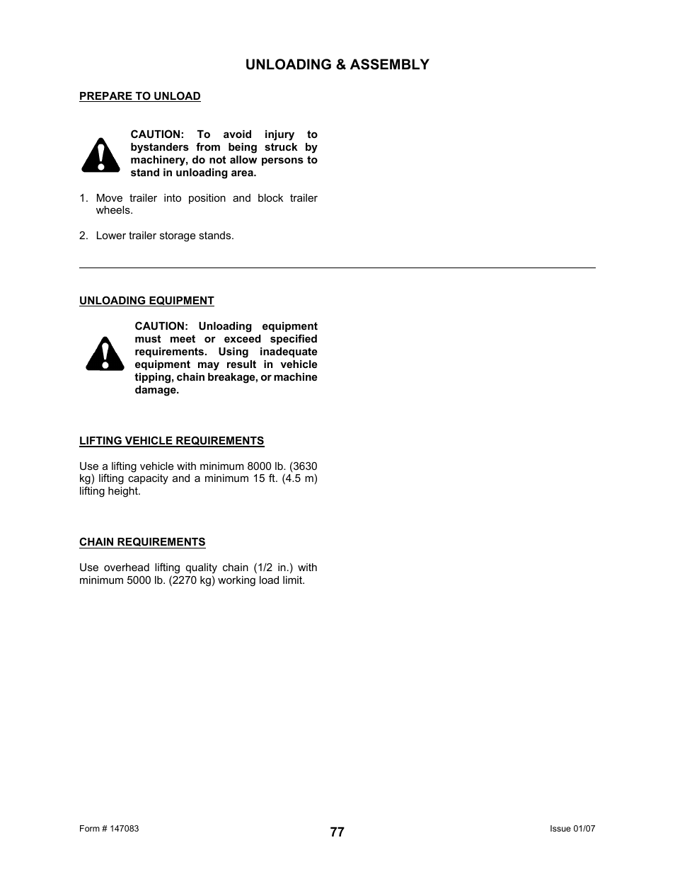 Unloading & assembly | MacDon 974 FlexDraper User Manual | Page 79 / 95