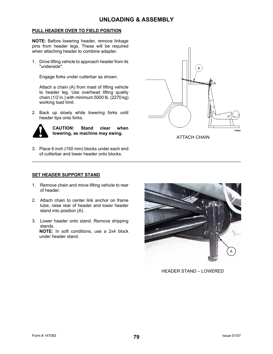 Unloading & assembly | MacDon 974 FlexDraper User Manual | Page 81 / 95