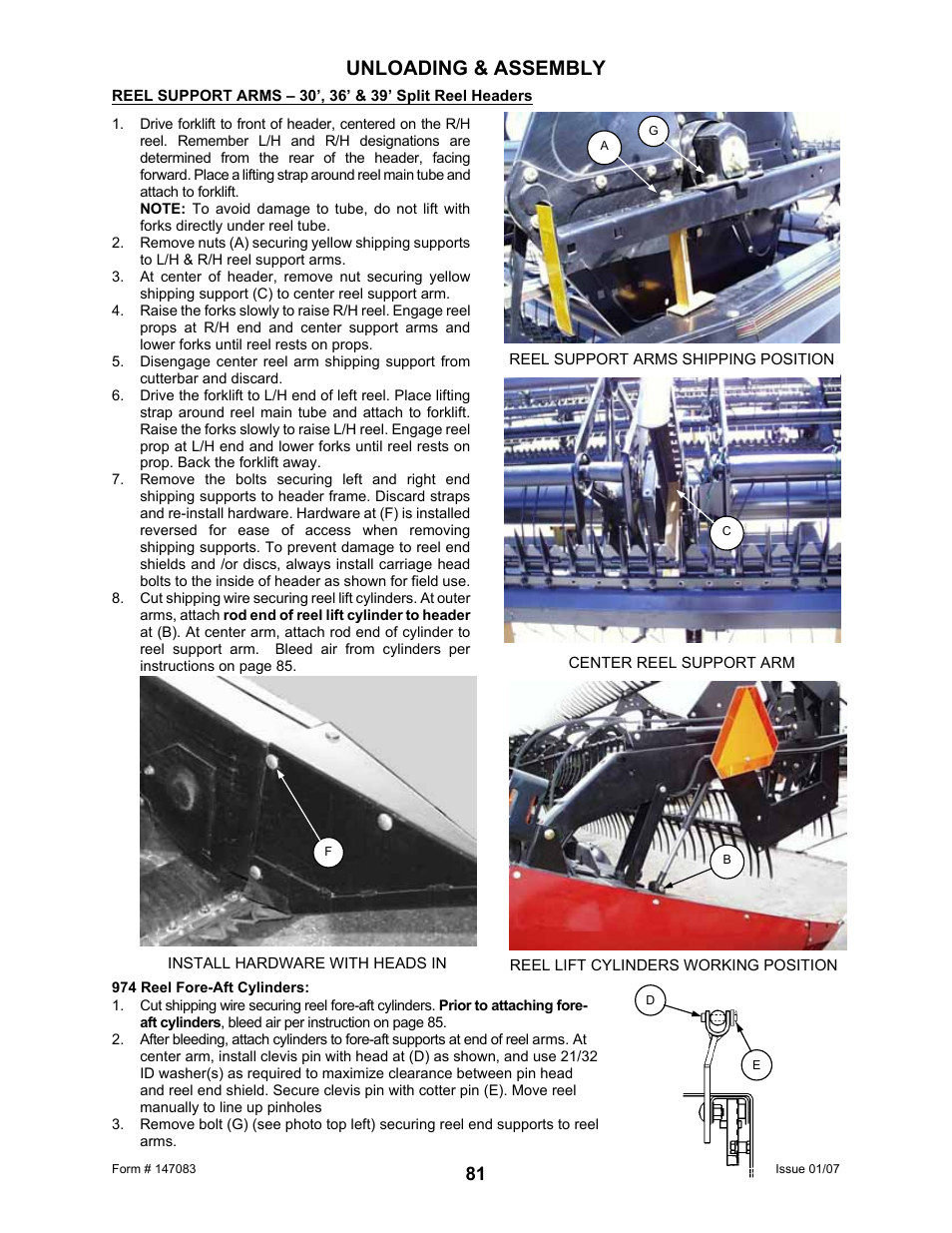 Unloading & assembly | MacDon 974 FlexDraper User Manual | Page 83 / 95