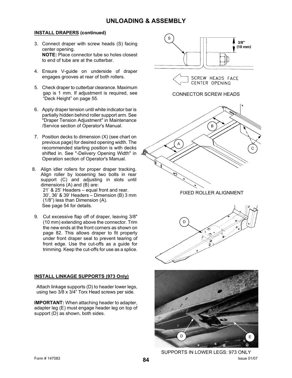 Unloading & assembly | MacDon 974 FlexDraper User Manual | Page 86 / 95