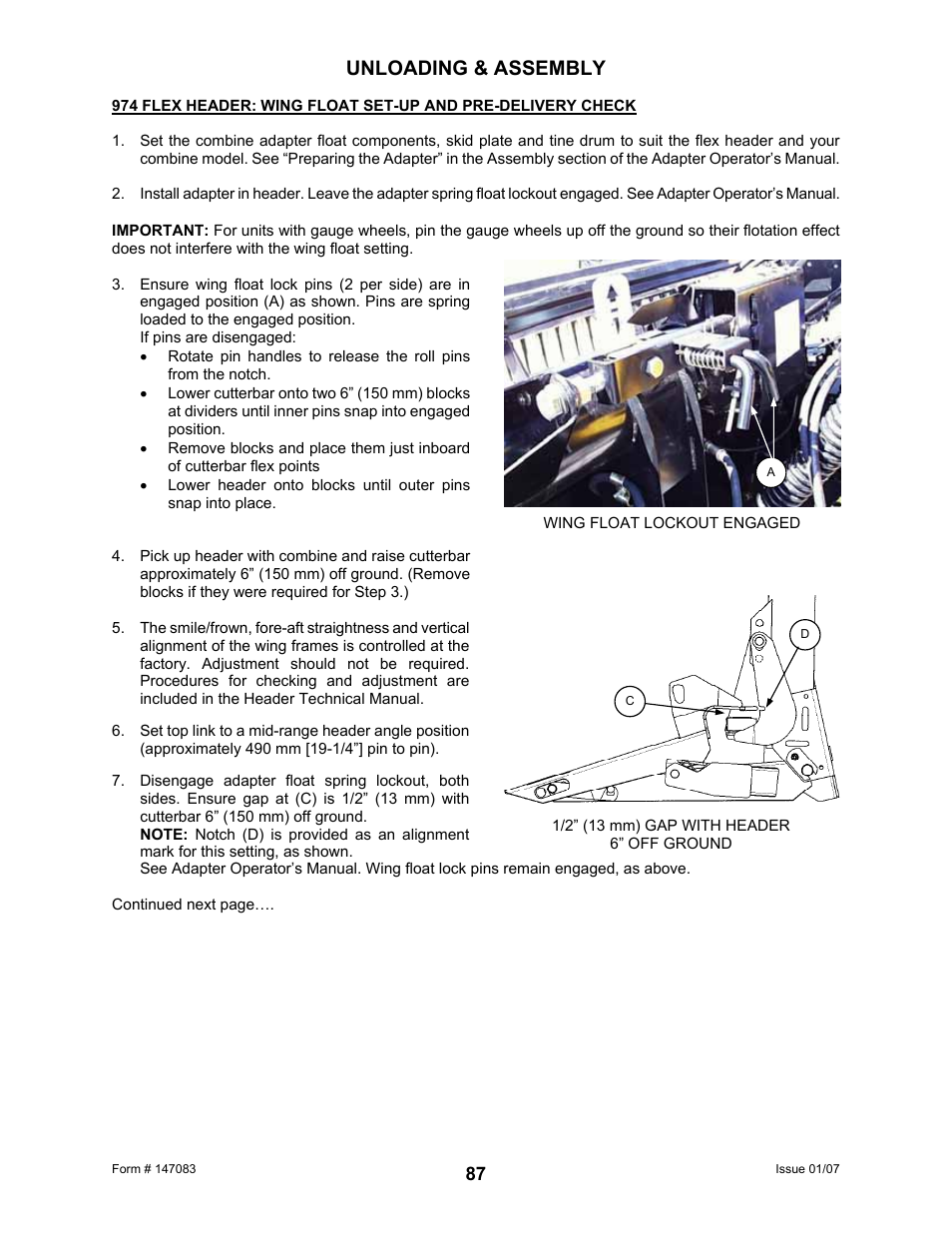 Unloading & assembly | MacDon 974 FlexDraper User Manual | Page 89 / 95