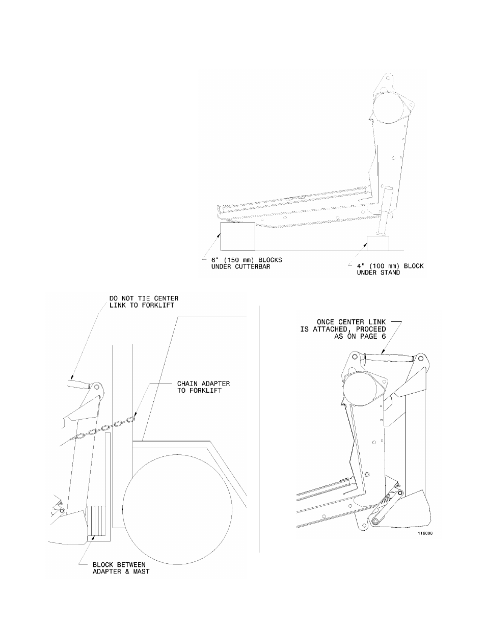 Attaching adapter to header without combine | MacDon 872 Combine Adapter User Manual | Page 68 / 72