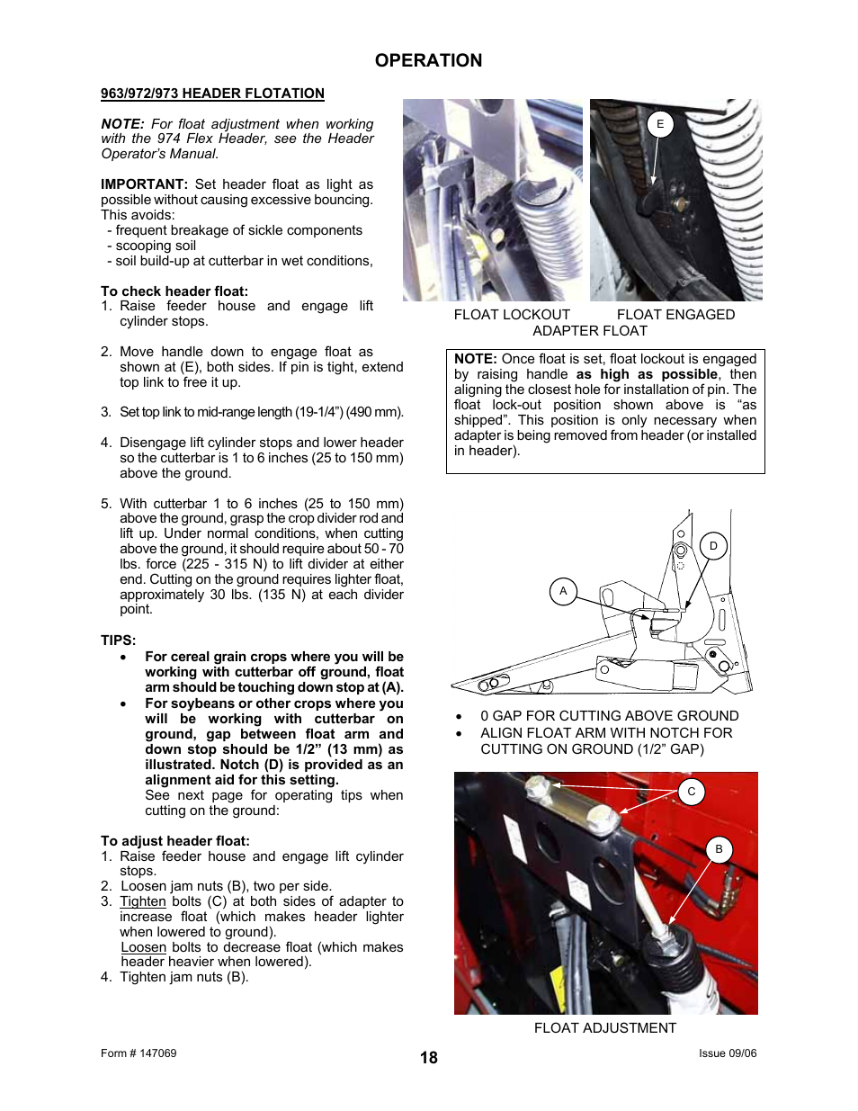 Operation | MacDon 873 Combine Adapter User Manual | Page 20 / 91