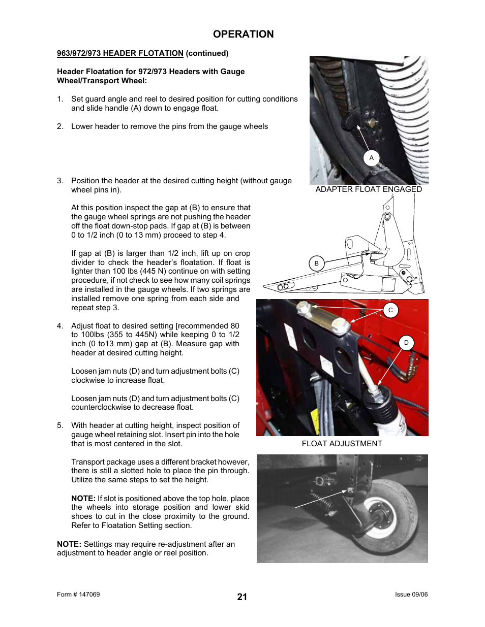 Operation | MacDon 873 Combine Adapter User Manual | Page 23 / 91