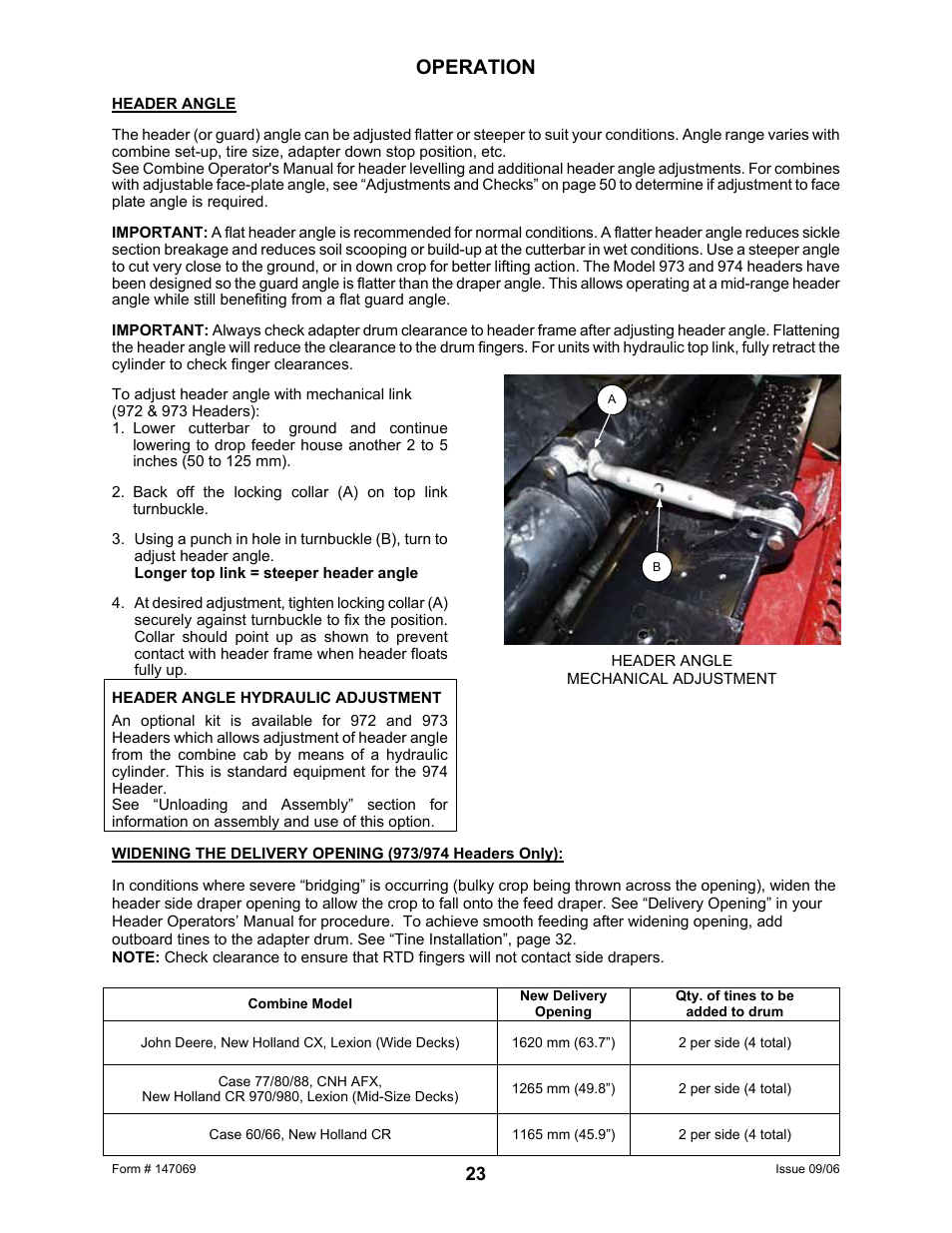 Operation | MacDon 873 Combine Adapter User Manual | Page 25 / 91