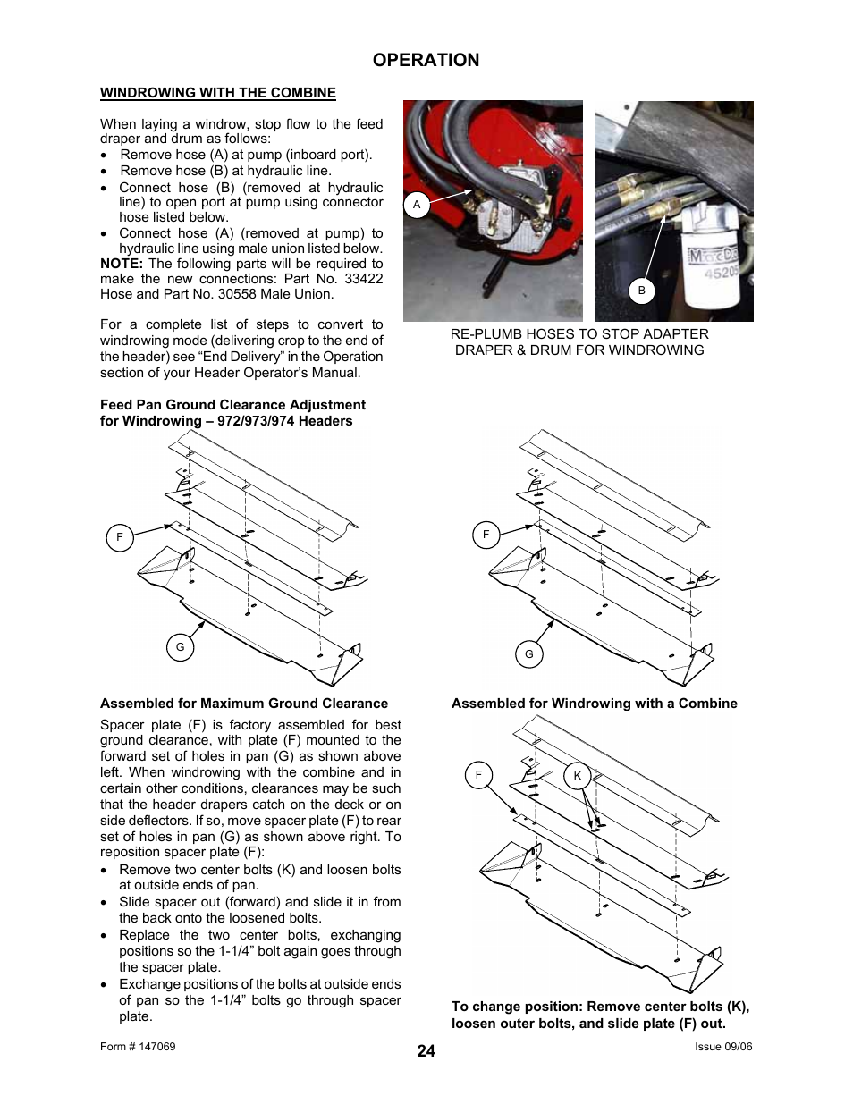 Operation | MacDon 873 Combine Adapter User Manual | Page 26 / 91