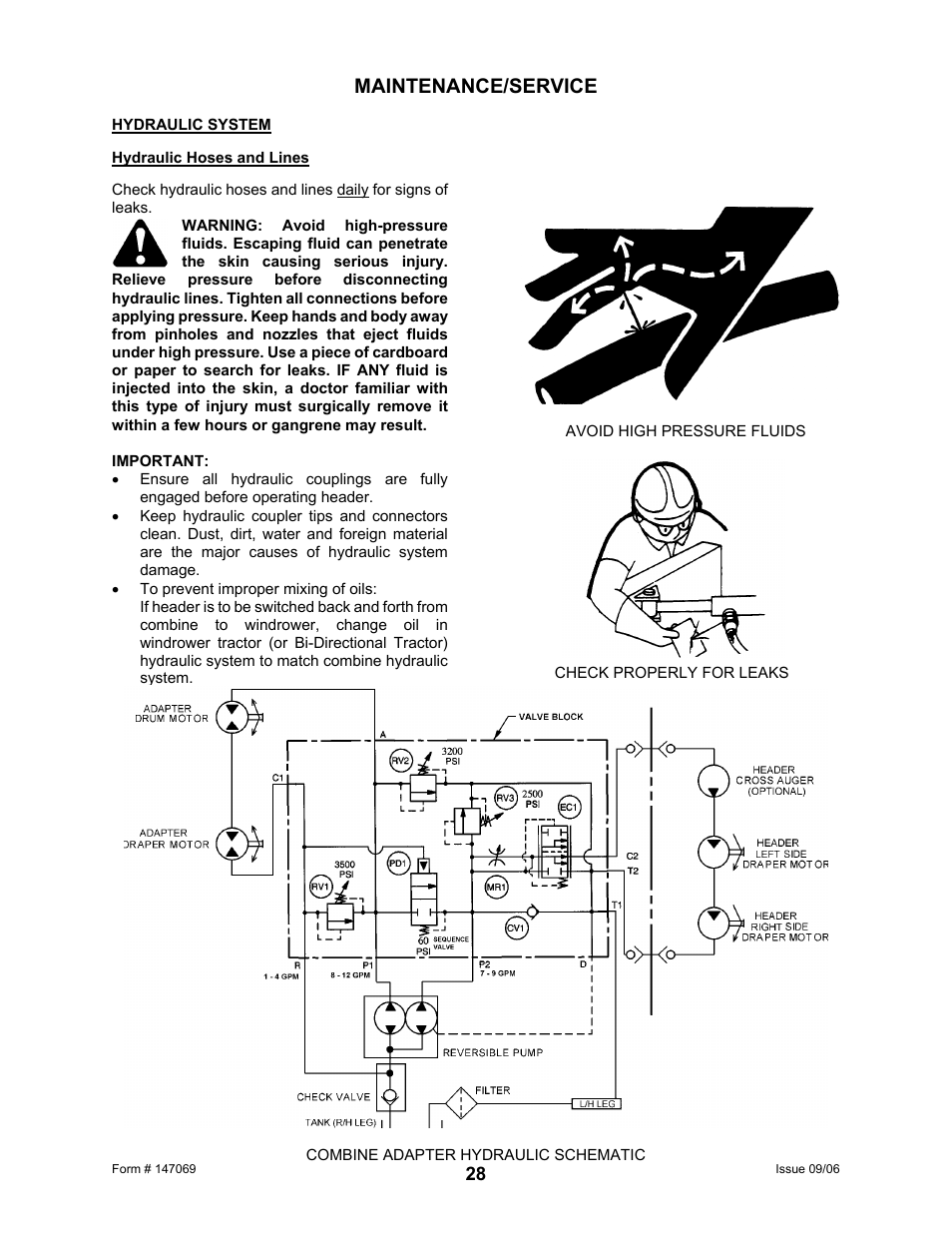 Maintenance/service | MacDon 873 Combine Adapter User Manual | Page 30 / 91