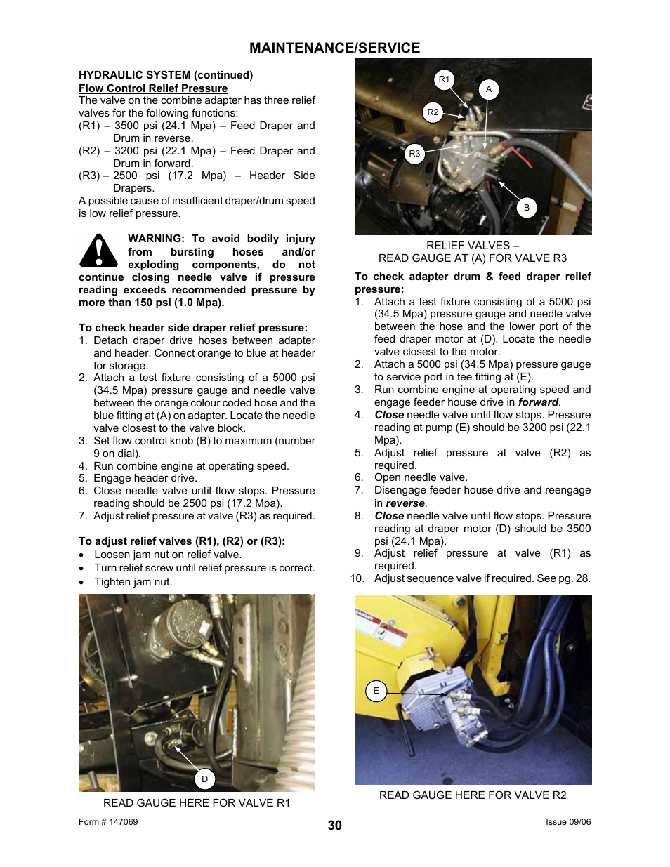 Maintenance/service | MacDon 873 Combine Adapter User Manual | Page 32 / 91