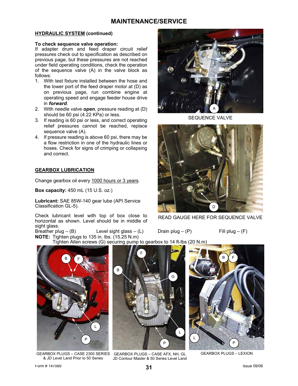 Maintenance/service | MacDon 873 Combine Adapter User Manual | Page 33 / 91
