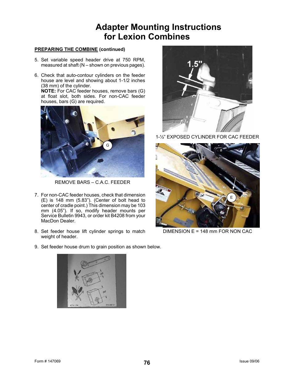 Adapter mounting instructions for lexion combines | MacDon 873 Combine Adapter User Manual | Page 78 / 91