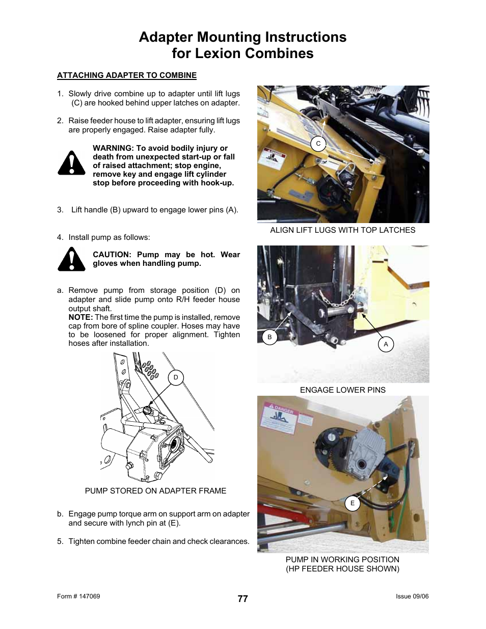 Adapter mounting instructions for lexion combines | MacDon 873 Combine Adapter User Manual | Page 79 / 91