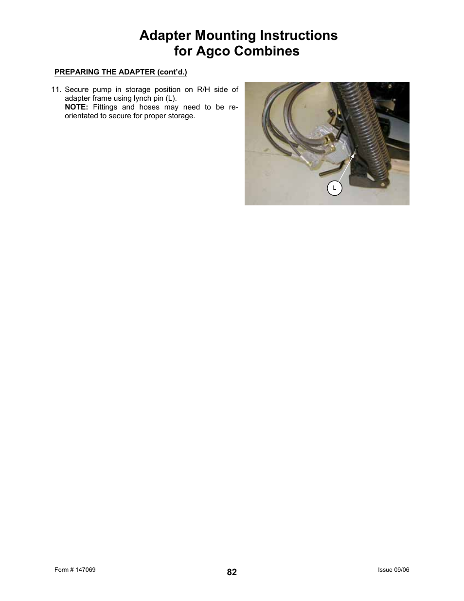 Adapter mounting instructions for agco combines | MacDon 873 Combine Adapter User Manual | Page 84 / 91