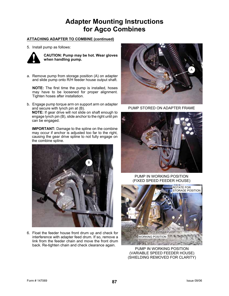 Adapter mounting instructions for agco combines | MacDon 873 Combine Adapter User Manual | Page 89 / 91