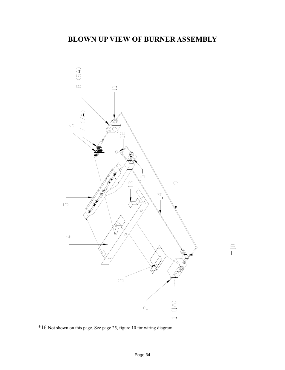 Blown up view of burner assembly | New Buck Corporation FP-BR-10-ZC User Manual | Page 36 / 38