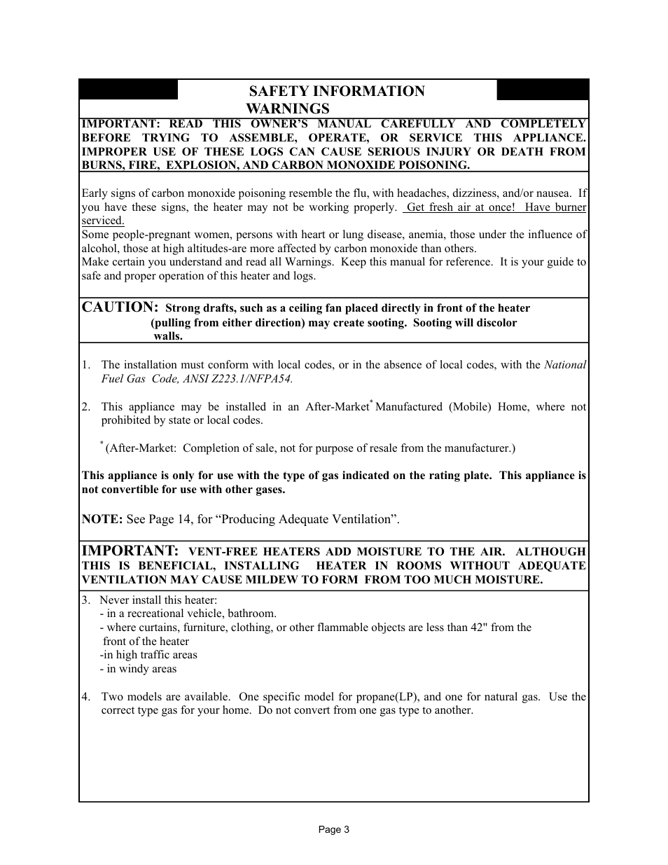 Safety information warnings, Caution, Important | New Buck Corporation FP-BR-10-ZC User Manual | Page 5 / 38