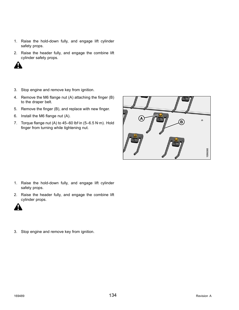 Replacing draper fingers, Replacing draper guide, Replacing draper fingers replacing draper guide | Danger | MacDon PW8 Pick-Up Header User Manual | Page 142 / 196