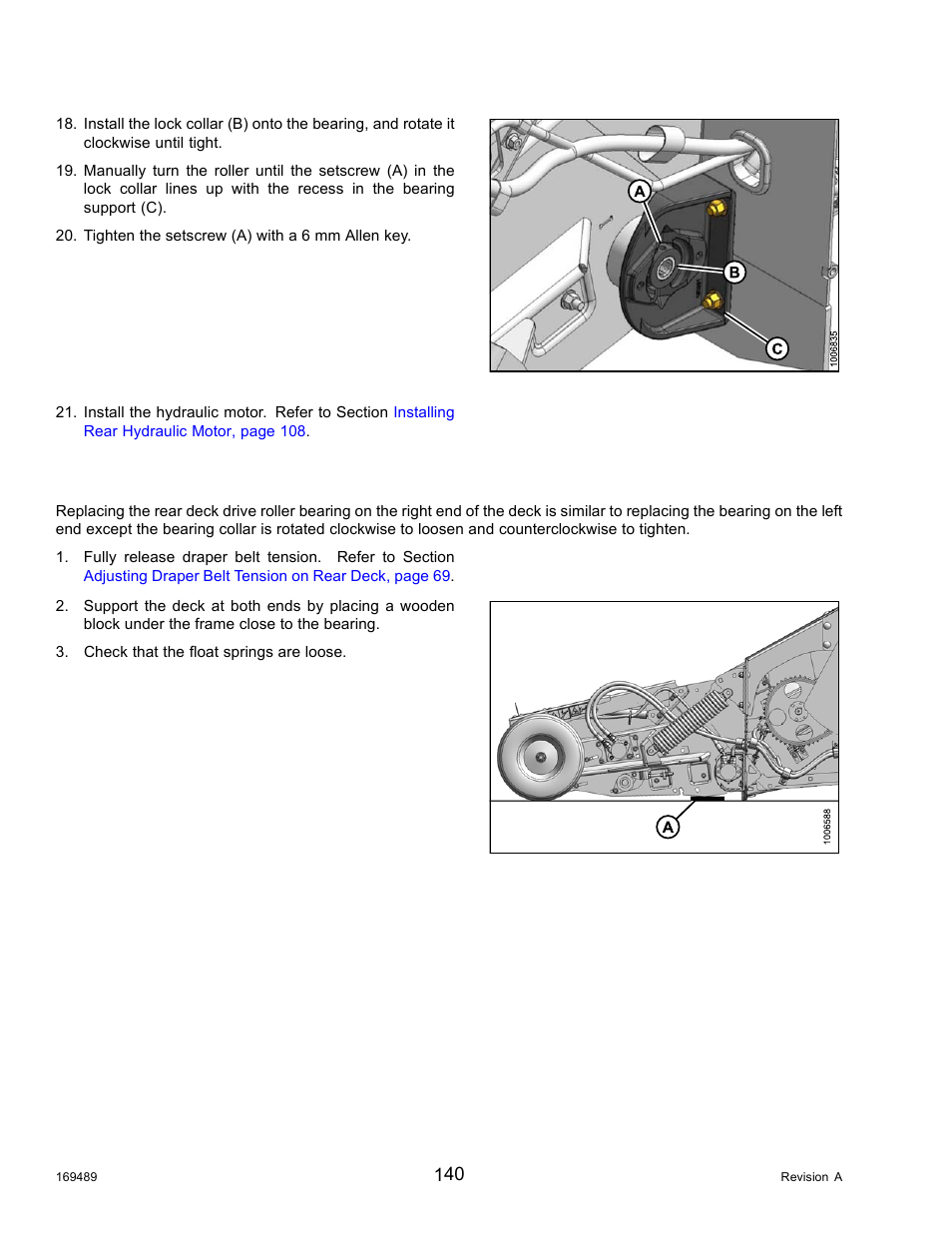 Replacing right side bearing | MacDon PW8 Pick-Up Header User Manual | Page 148 / 196