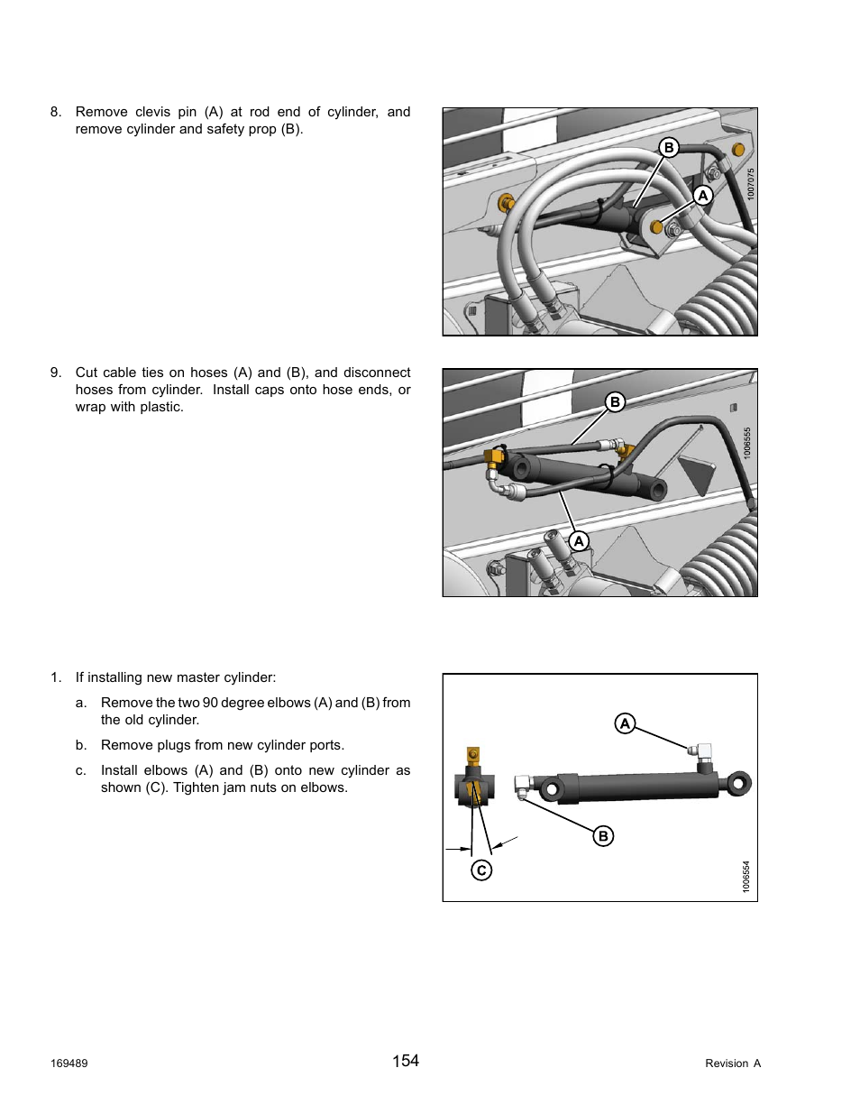 Installing master cylinder | MacDon PW8 Pick-Up Header User Manual | Page 162 / 196