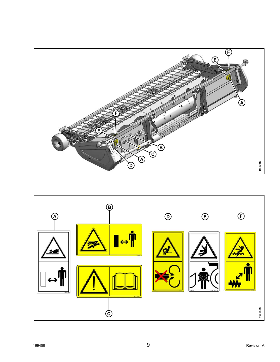 8safety sign locations, Safety sign locations, 8 safety sign locations | Safety | MacDon PW8 Pick-Up Header User Manual | Page 17 / 196