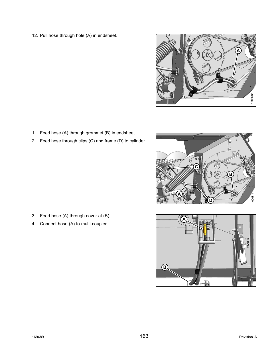 Installing master cylinder hose | MacDon PW8 Pick-Up Header User Manual | Page 171 / 196