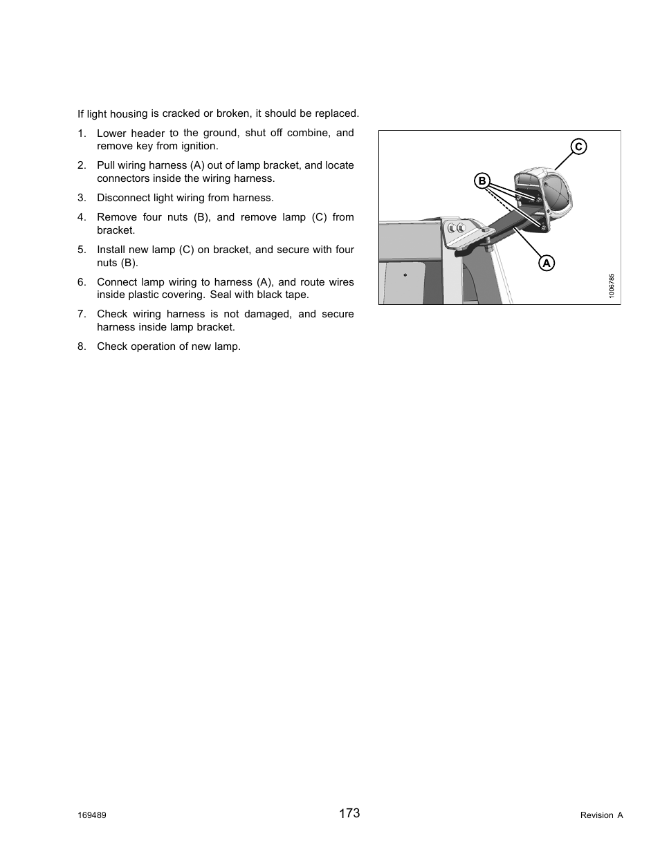 4replacing lamp housing, Replacing lamp housing, 4 replacing lamp housing | MacDon PW8 Pick-Up Header User Manual | Page 181 / 196