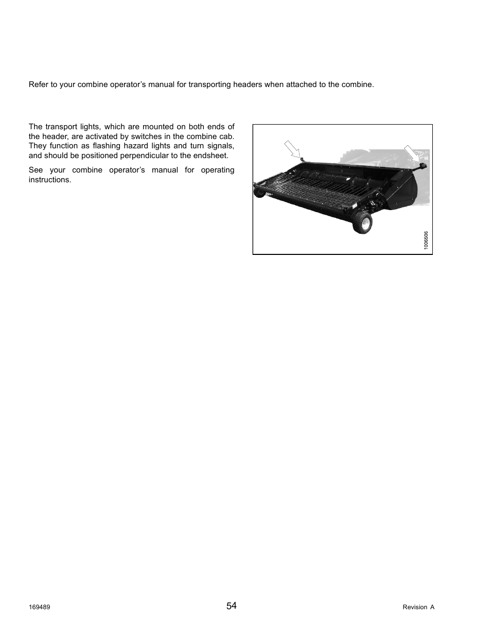 11header transport, 1transport lights, Header transport | Transport lights, 11 header transport, 1 transport lights | MacDon PW8 Pick-Up Header User Manual | Page 62 / 196